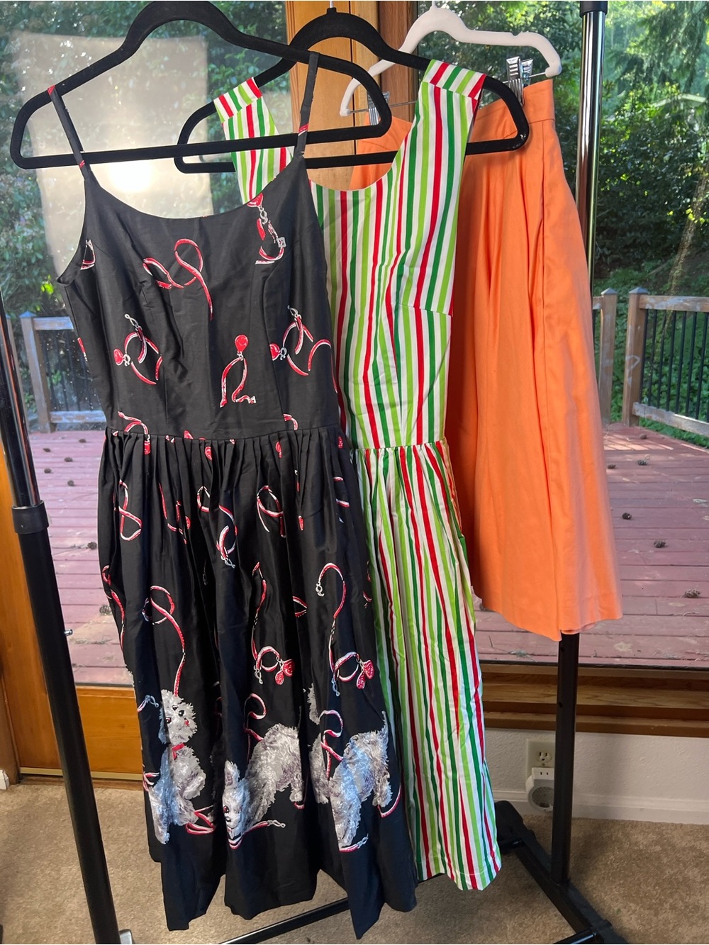50s Retro Dress, 50s Boarder Print Dress, Unique Vintage, Hearts and Found Skirt